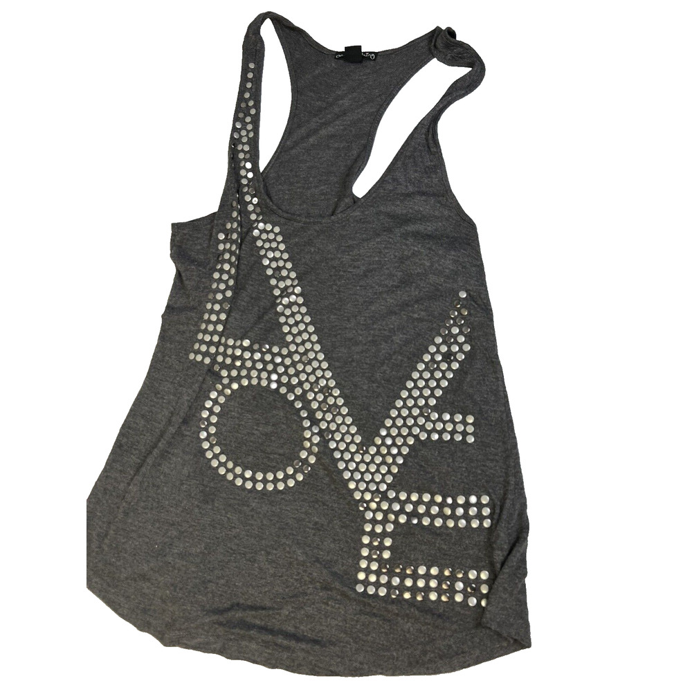 one clothing LOVE Tank Top Women's Medium Embellished Casual Swimsuit Cover